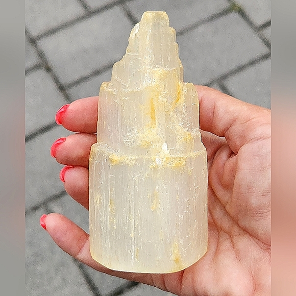Anthropologie Terrain 4" Selenite Crystal Castle Tower - Picture 1 of 5